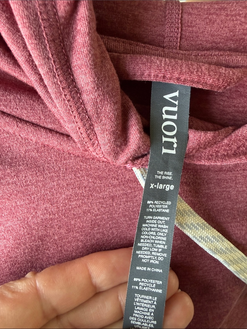 Vuori Heathered Rose Pull-On Hooded Sweatshirt believe it’s called sunnyside - Picture 3 of 3